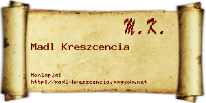 Madl Kreszcencia névjegykártya